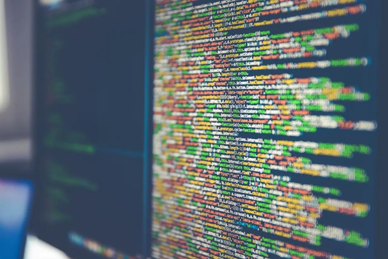 Website code on a development monitor