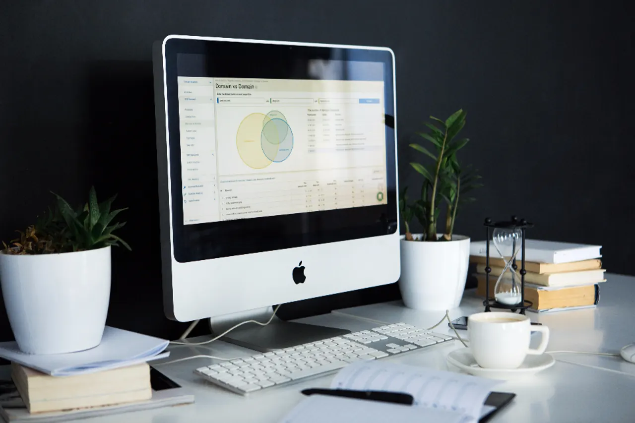 Live marketing dashboard on a desktop monitor