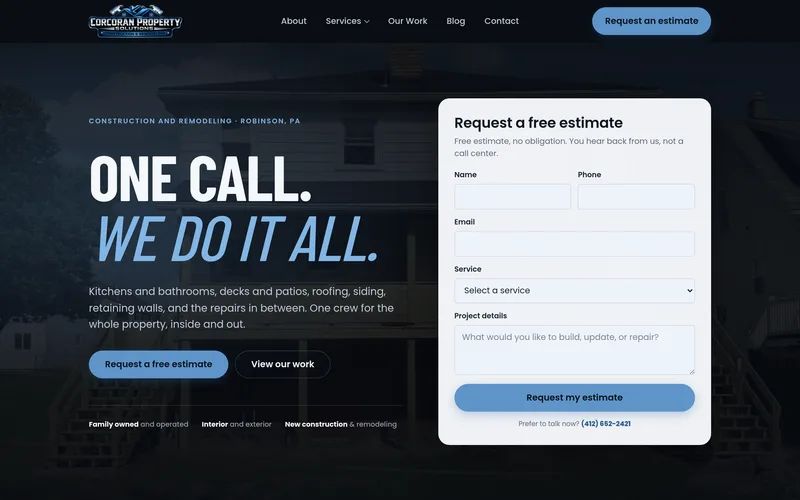 Corcoran Property Solutions website