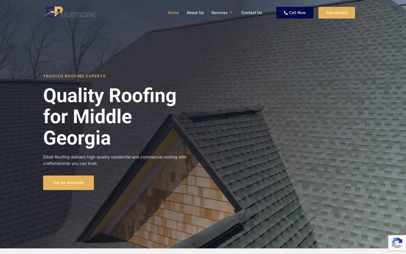 Elliott Roofing & Repair website