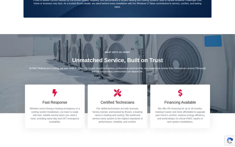 H&C HVAC website