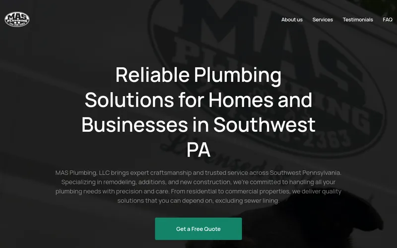 MAS Plumbing Services website
