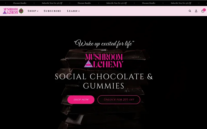 Mushroom Alchemy website